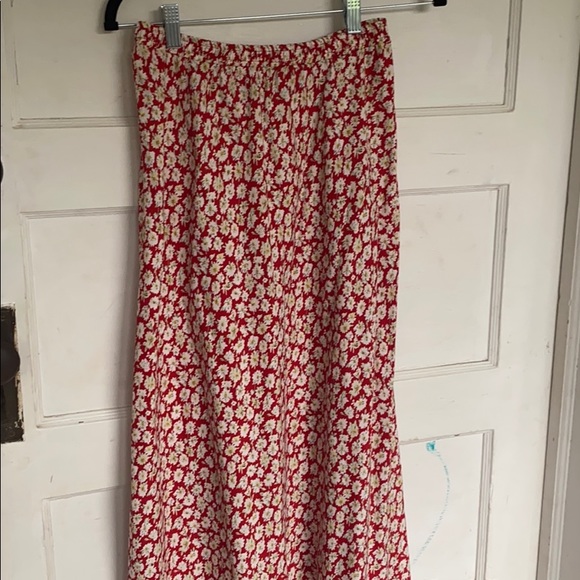 Vintage Suede skirt sz 10 midi Coldwater Creek lined pale olive green